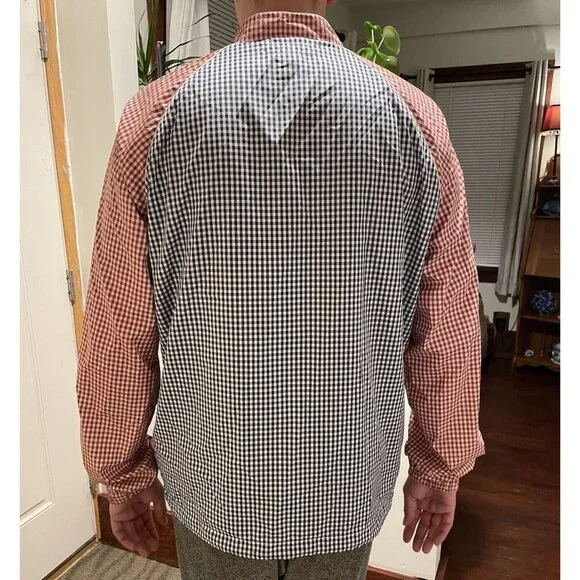 Boast Mens Jacket Eagle CLUB Full Zip Red Blue Checkered XL Vintage 80’s-90’s